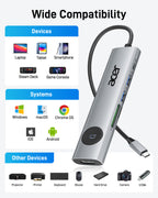 Acer 7-in-1 USB-C Hub | 4K@60Hz HDMI, 5Gbps Data, SD/MicroSD, 100W PD