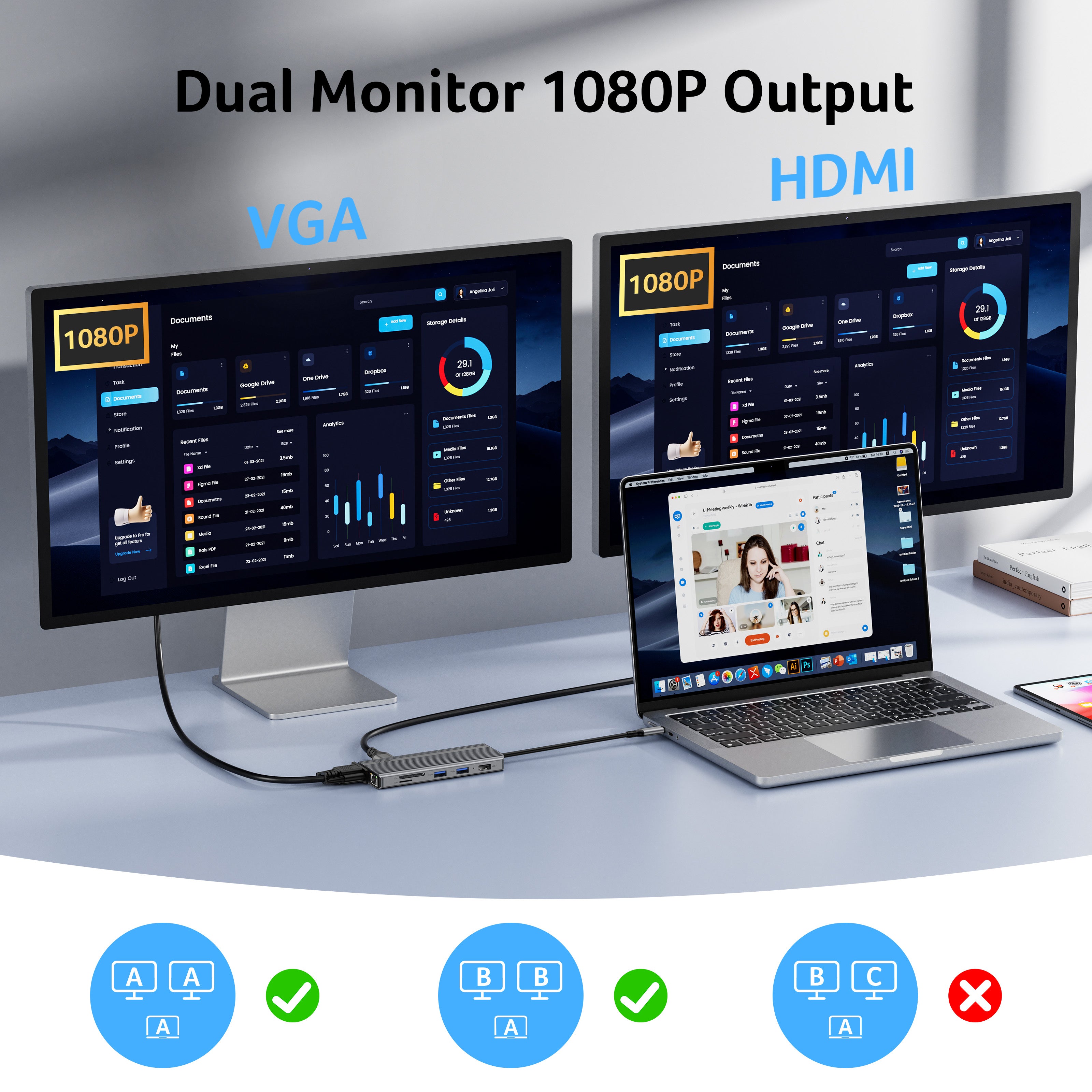 Acer 11-in-1 USB-C Hub | 4K@60Hz HDMI, VGA, 10Gbps USB-C & 5Gbps USB-A Multiport Adapter