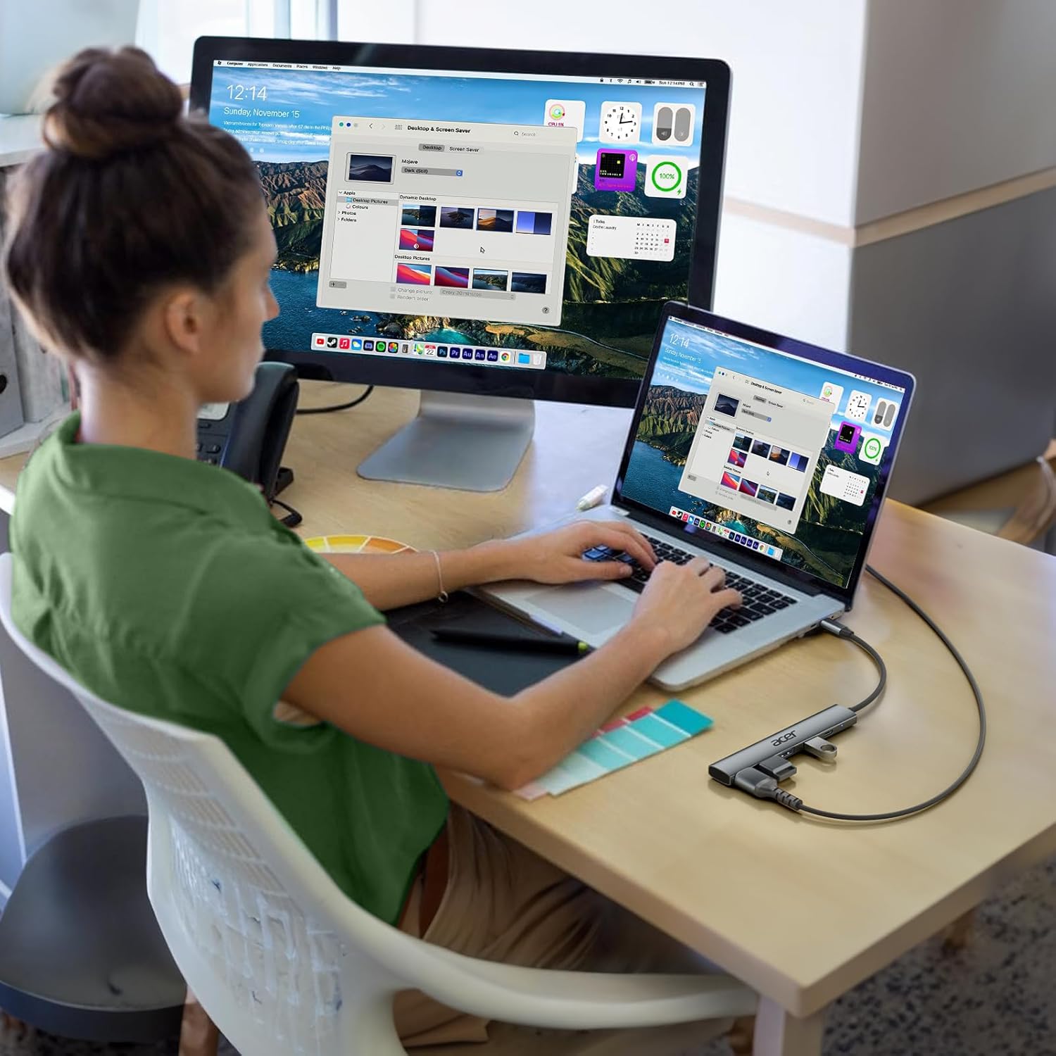 Acer 5-in-1 USB-C Hub | 4K HDMI Adapter with 3 USB-A Ports , 100W PD Charging