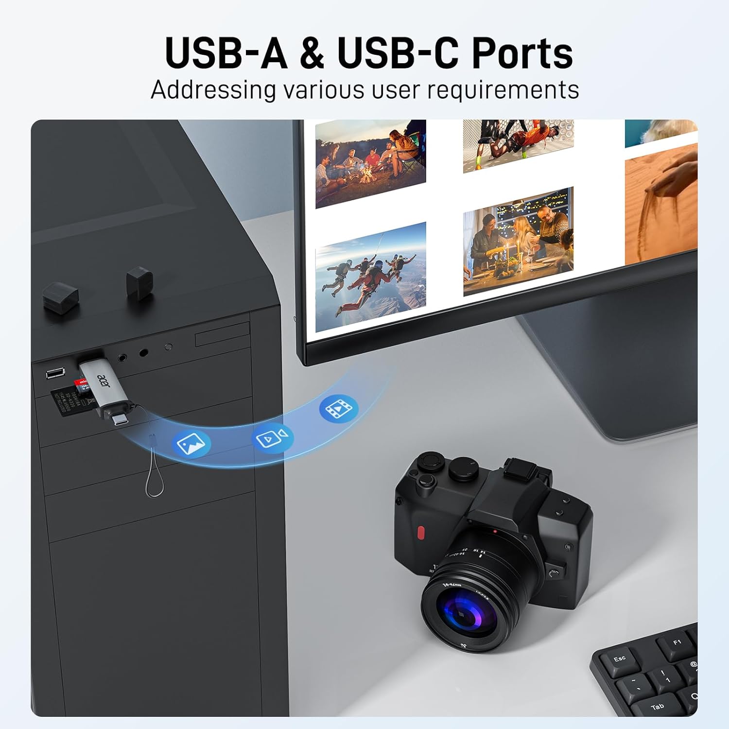 Acer 5Gbps USB-C/USB-A Connector SD Card Reader Dual Slot