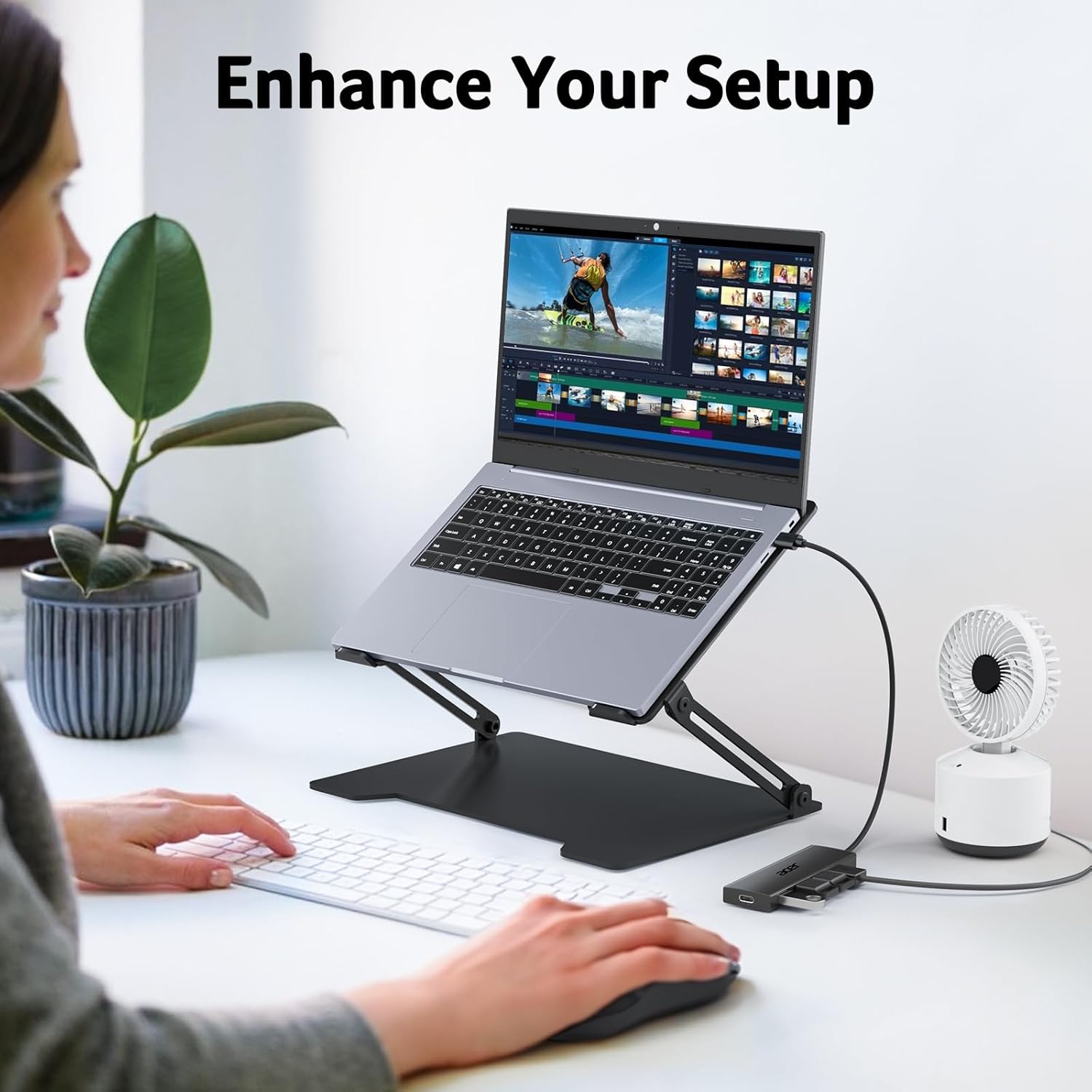 Acer USB Hub 4 Ports, Multiple USB 3.0 Hub, USBA Splitter for Laptop with Type C Power Port, Extender for A Port Laptop, PC, Desktop and More