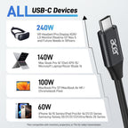 Acer 240W USB-C to USB-C Cable | PD Fast Charging Nylon Braided Cable