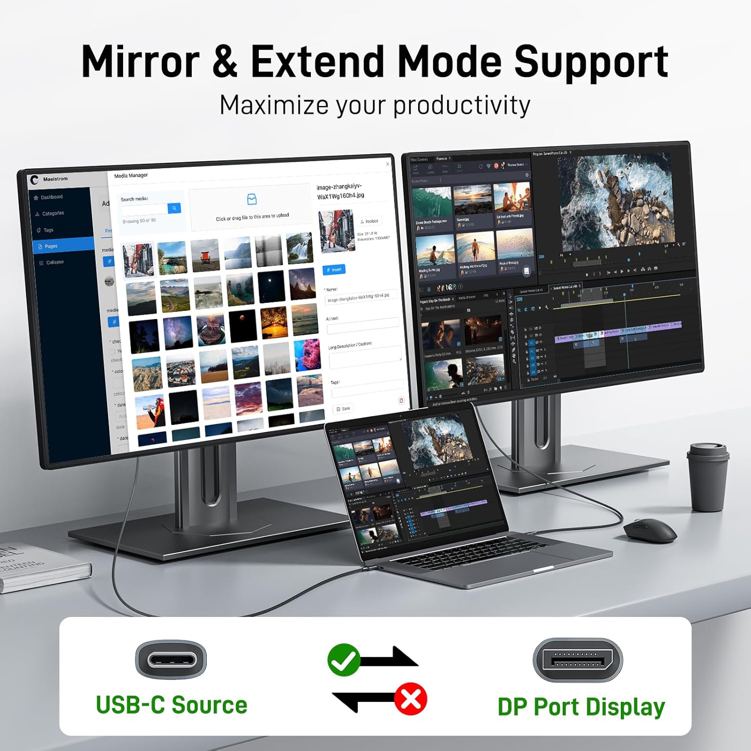 Acer USB C to DisplayPort Cable  (4K@60hz 2K@165Hz), Type-C to DisplayPort Cord (Sturdy Aluminum,Plug & Play) Thunderbolt 3/4/5 Compatible with MacBook Pro/Air, iPhone 16 Pro/Max, XPS, Surface