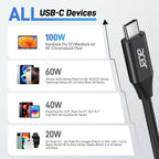 Acer 100W USB-C Cable | Fast PD Charging Nylon Braided Cord