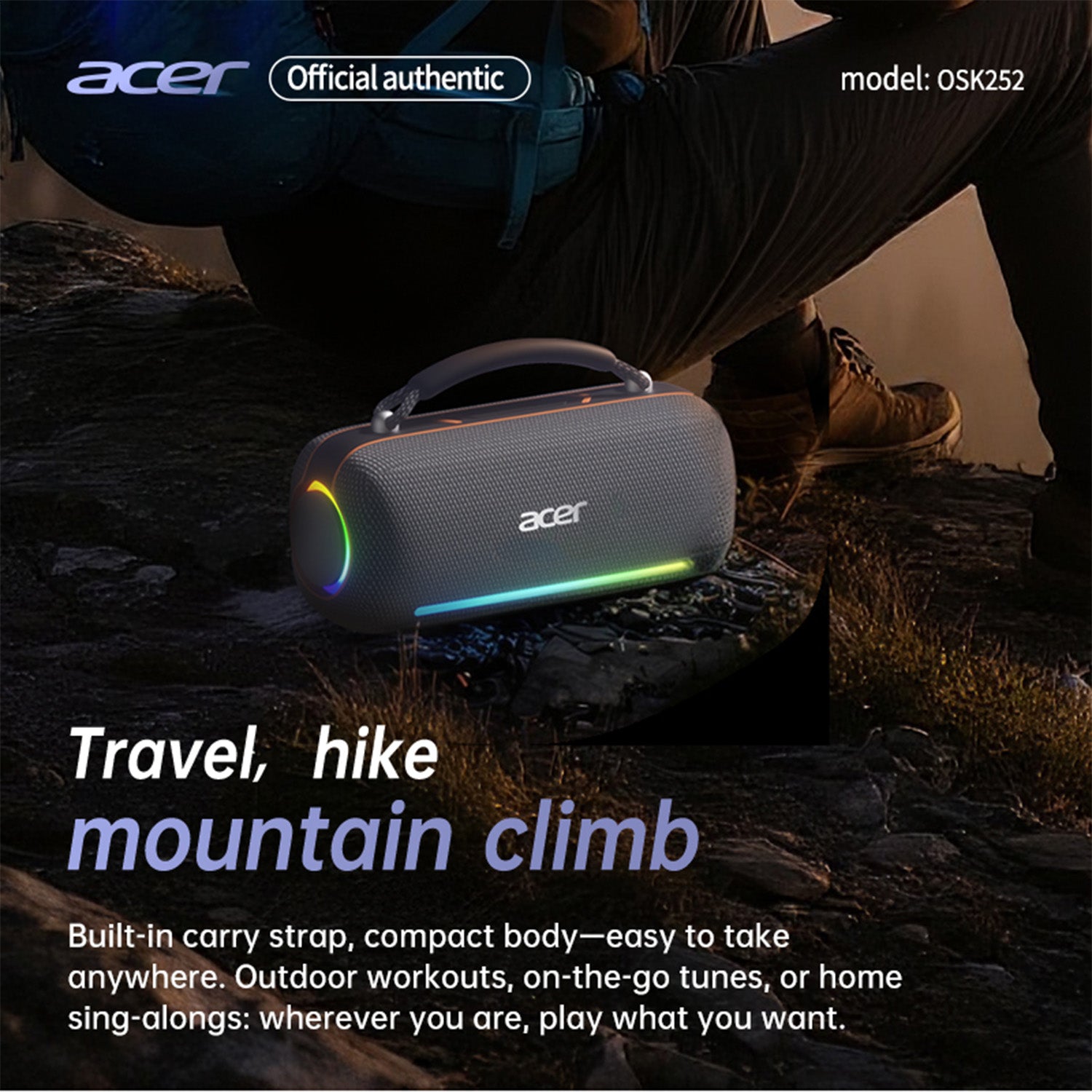 Acer OSK252 Wireless Speakers Audio Output Surround Stereo Multiple Flashing Modes