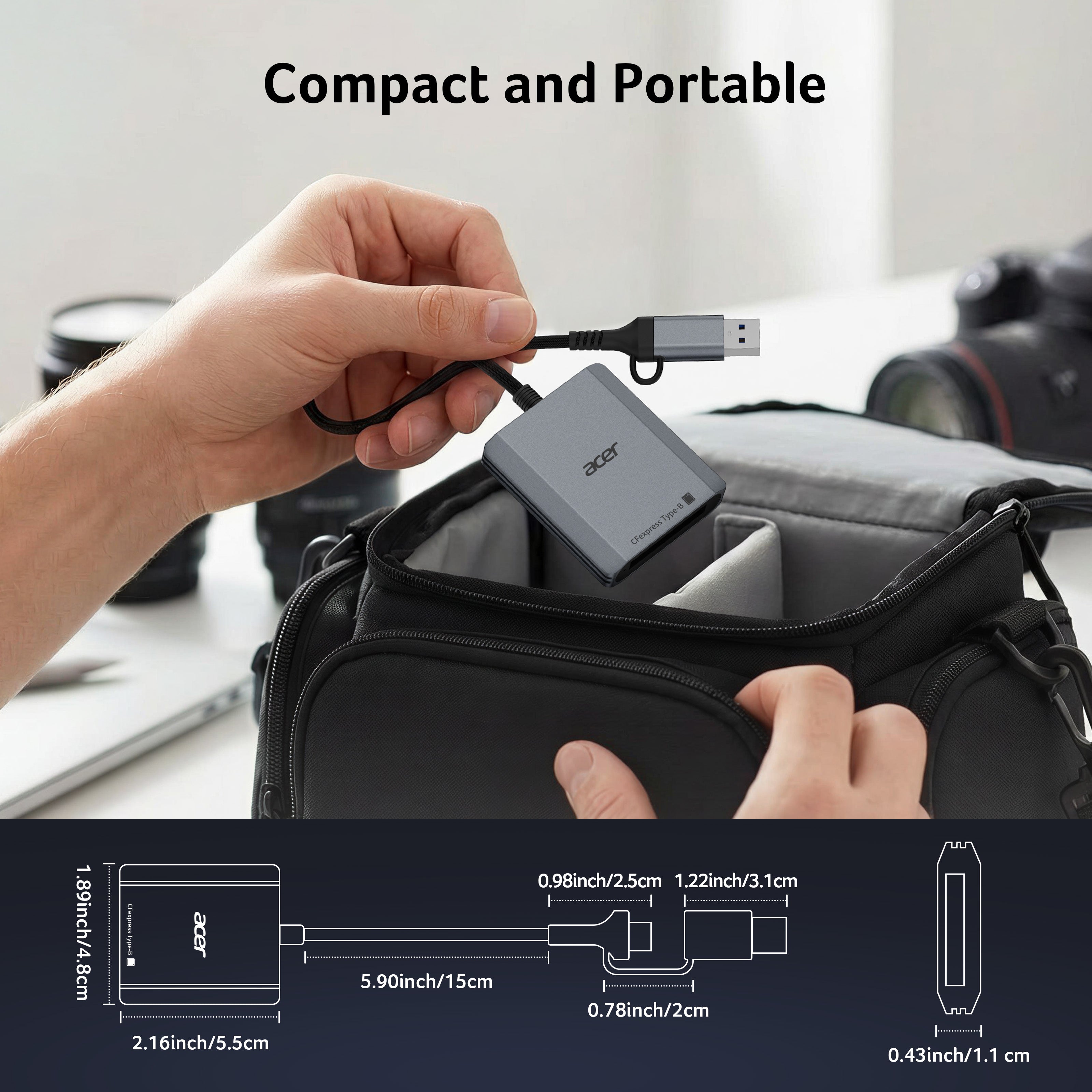 Acer CFexpress Type B Card Reader | 10Gbps USB 3.2 Gen 2