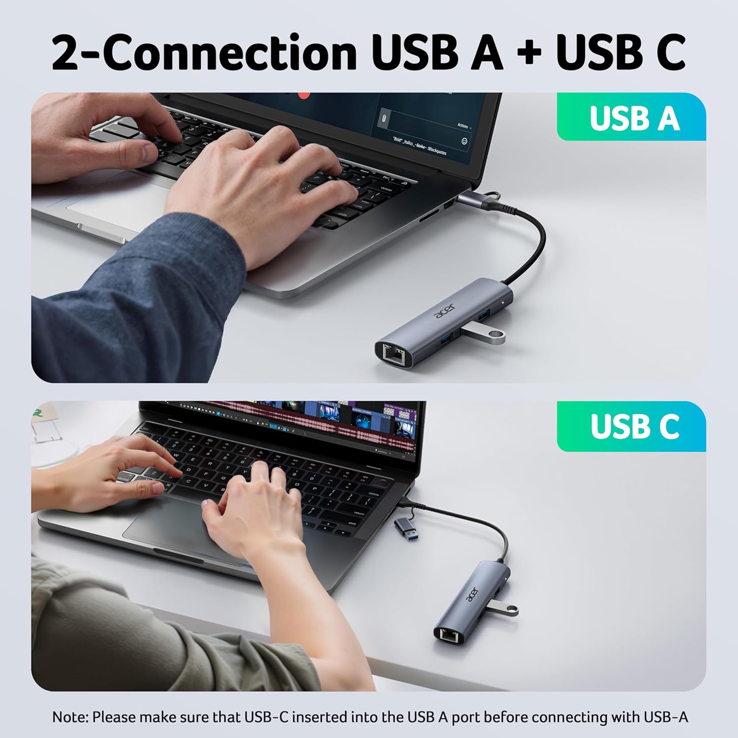 Acer USB 3.0 Ethernet Adapter 1Gbps | 3 USB Ports, Gigabit Network Hub
