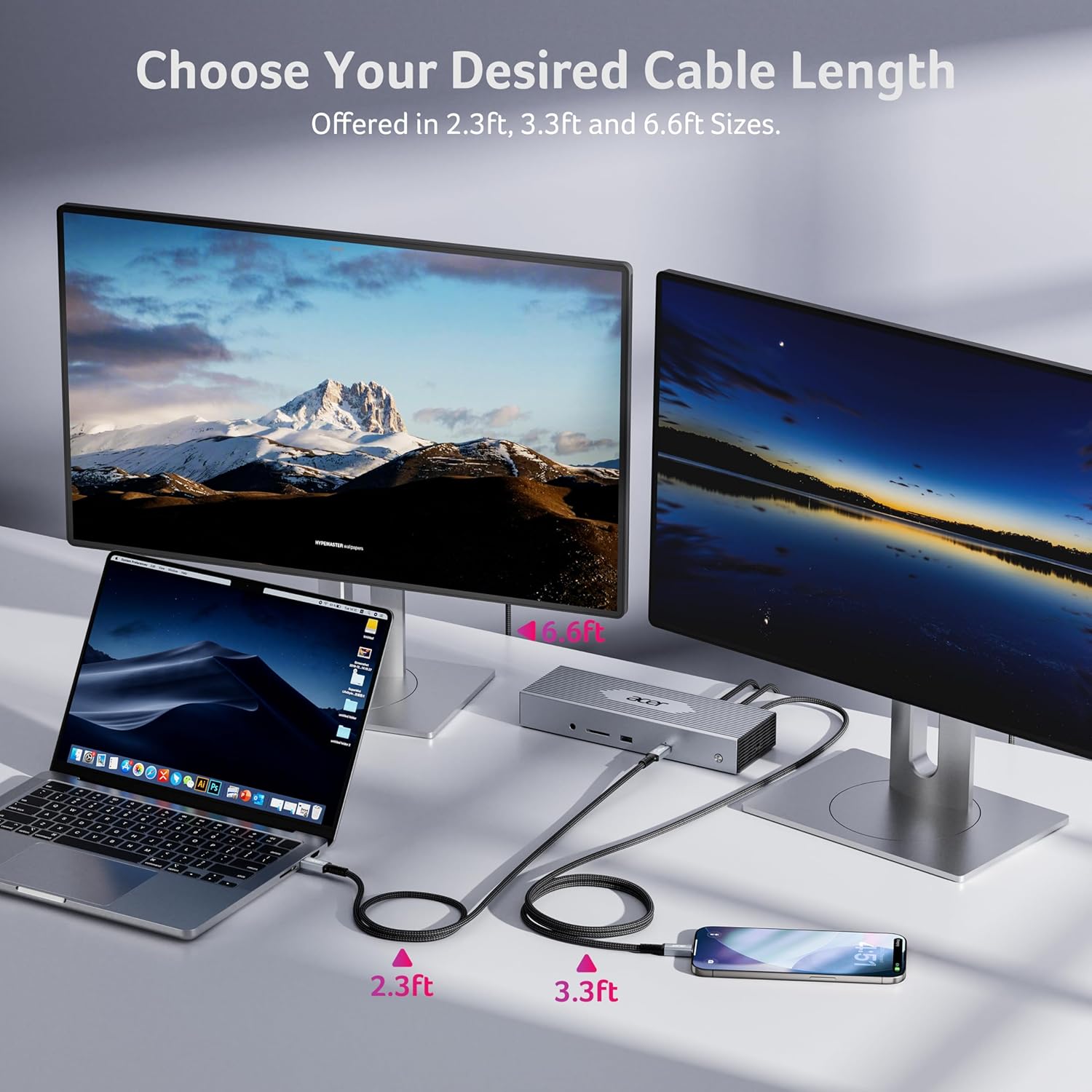 Acer USB4 Cable 40Gbps | 8K 60Hz Thunderbolt 4 Compatible USB-C Cable