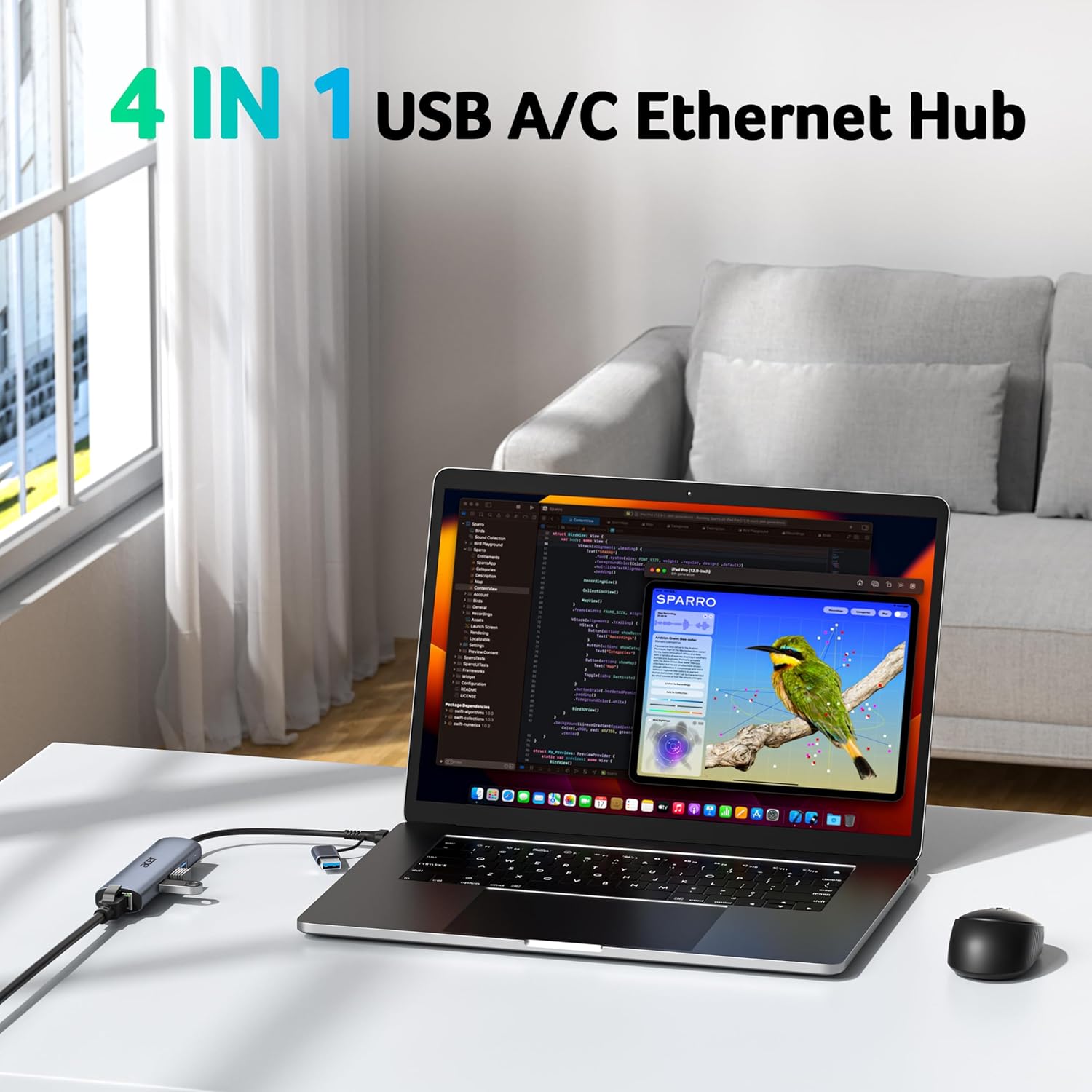 Acer USB 3.0 Ethernet Adapter 1Gbps | 3 USB Ports, Gigabit Network Hub