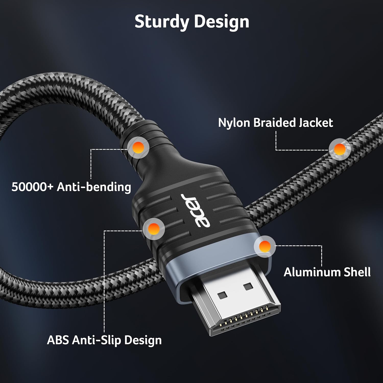 Acer HDMI 2.1 Cable 8K 60Hz | 48Gbps Ultra High Speed HDMI Cable