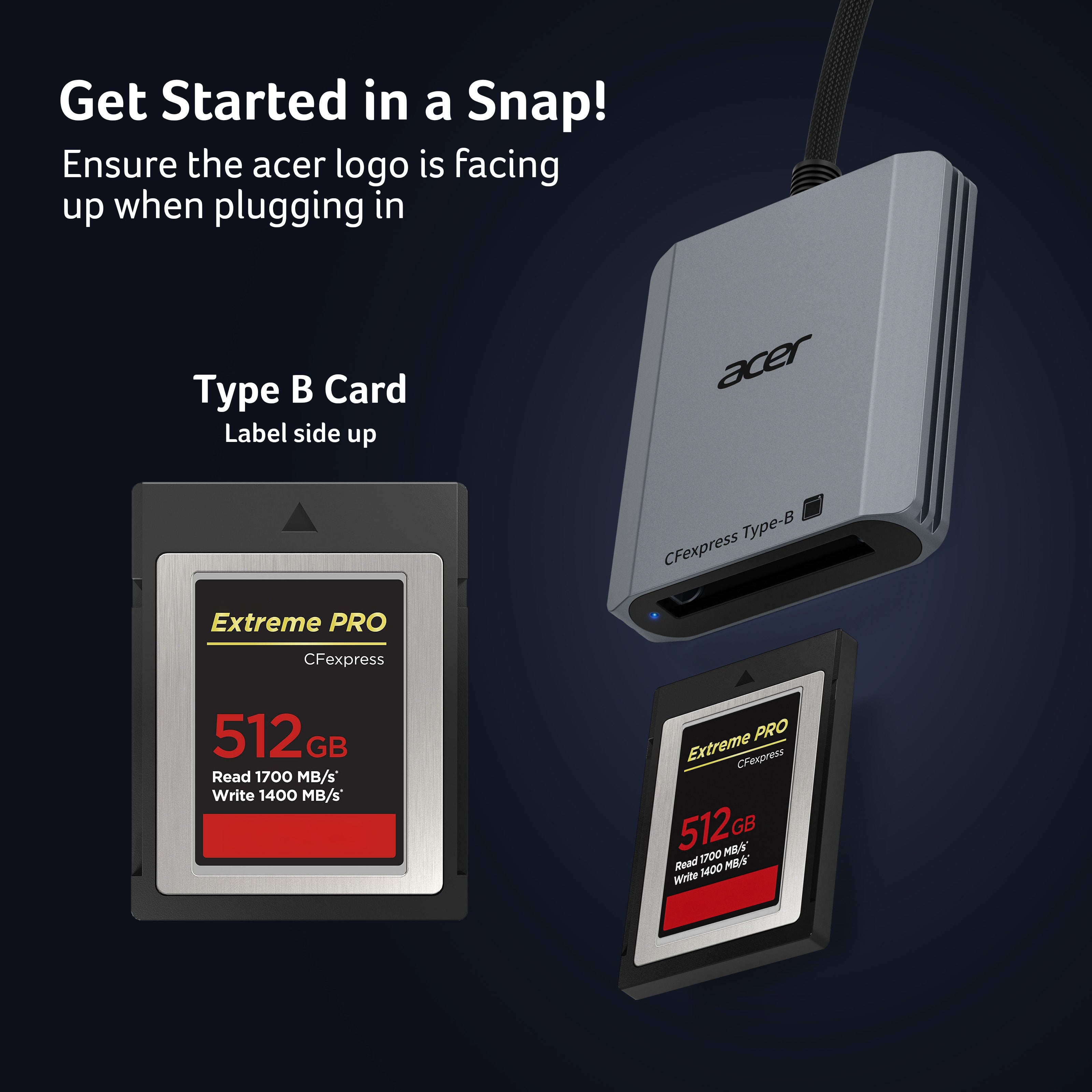 Acer CFexpress Type B Card Reader | 10Gbps USB 3.2 Gen 2