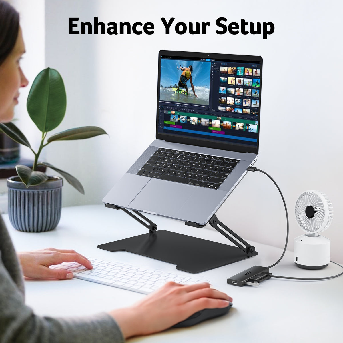 Acer 4-Port USB 3.0 Hub with USB-C Power Port | USB-A Expansion Hub