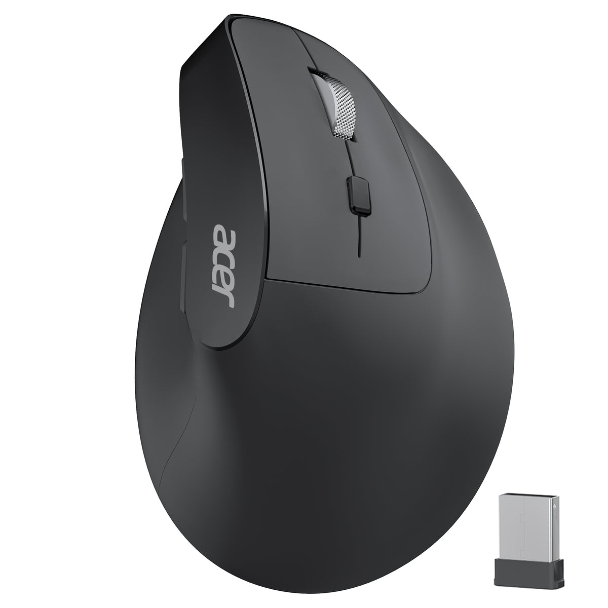 Acer Ergonomic Vertical Wireless Mouse | Rechargeable 2.4GHz Mouse for Small to Medium Hands