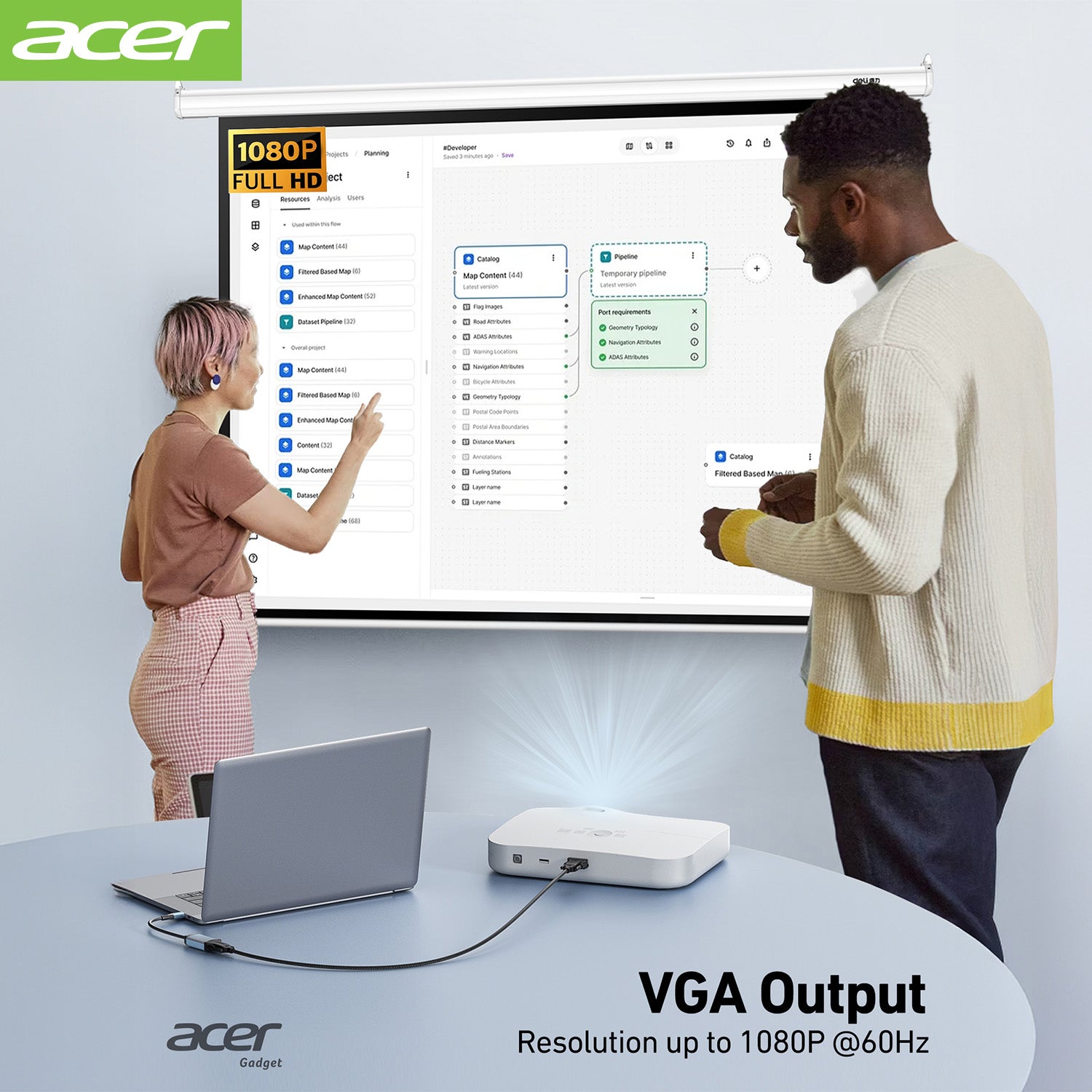 Acer Dock_option ODK430 acer USB C to VGA Adapter, Thunderbolt 3/4 to VGA, Aluminum Shell, Compatible with iPhone 15/16, MacBook Pro/Air 2023, iPad Pro/Air, iMac, XPS 17, for Monitor/Projector Display Expansion