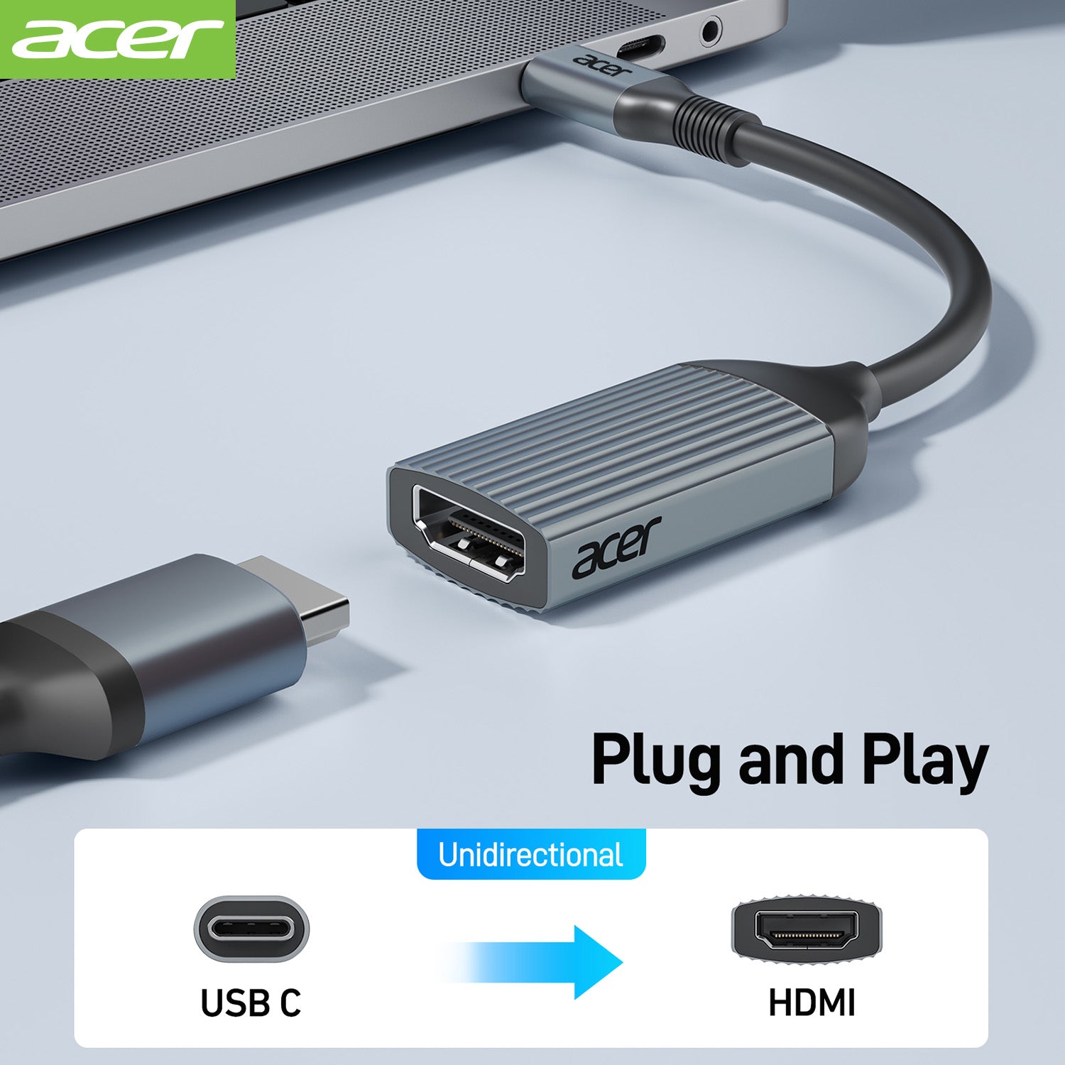 Acer Dock_option ODK410 Acer USB-C to HDMI Adapter 4K@60Hz, 2 Pack (High Speed, Thunderbolt 3/4) Type C to HDMI Converter Compatible with MacBook Pro/Air, iPhone 16 15 Pro/Max, iPad Pro/Air, Surface, Dell XPS, Chromebook