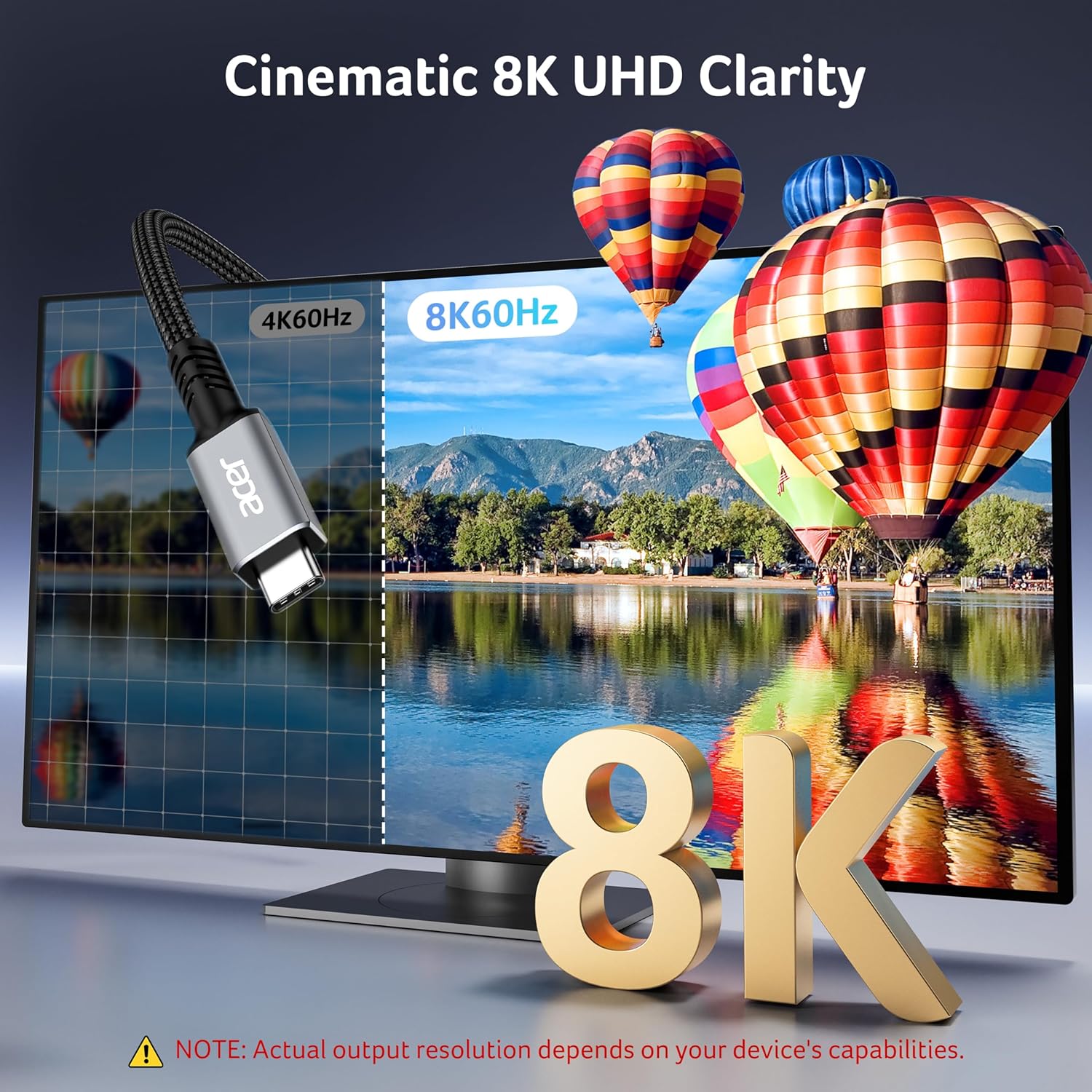 Acer USB4 Cable 40Gbps | 8K 60Hz Thunderbolt 4 Compatible USB-C Cable