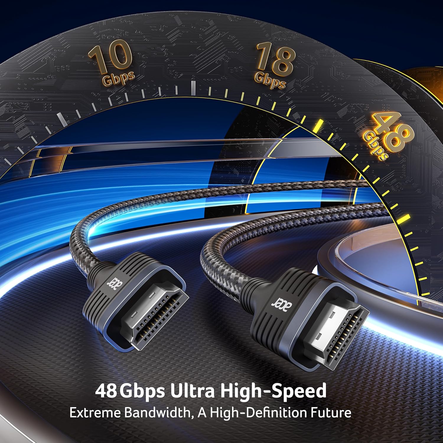 Acer HDMI 2.1 Cable | 8K 60Hz, 4K@120Hz, 48Gbps Ultra High Speed