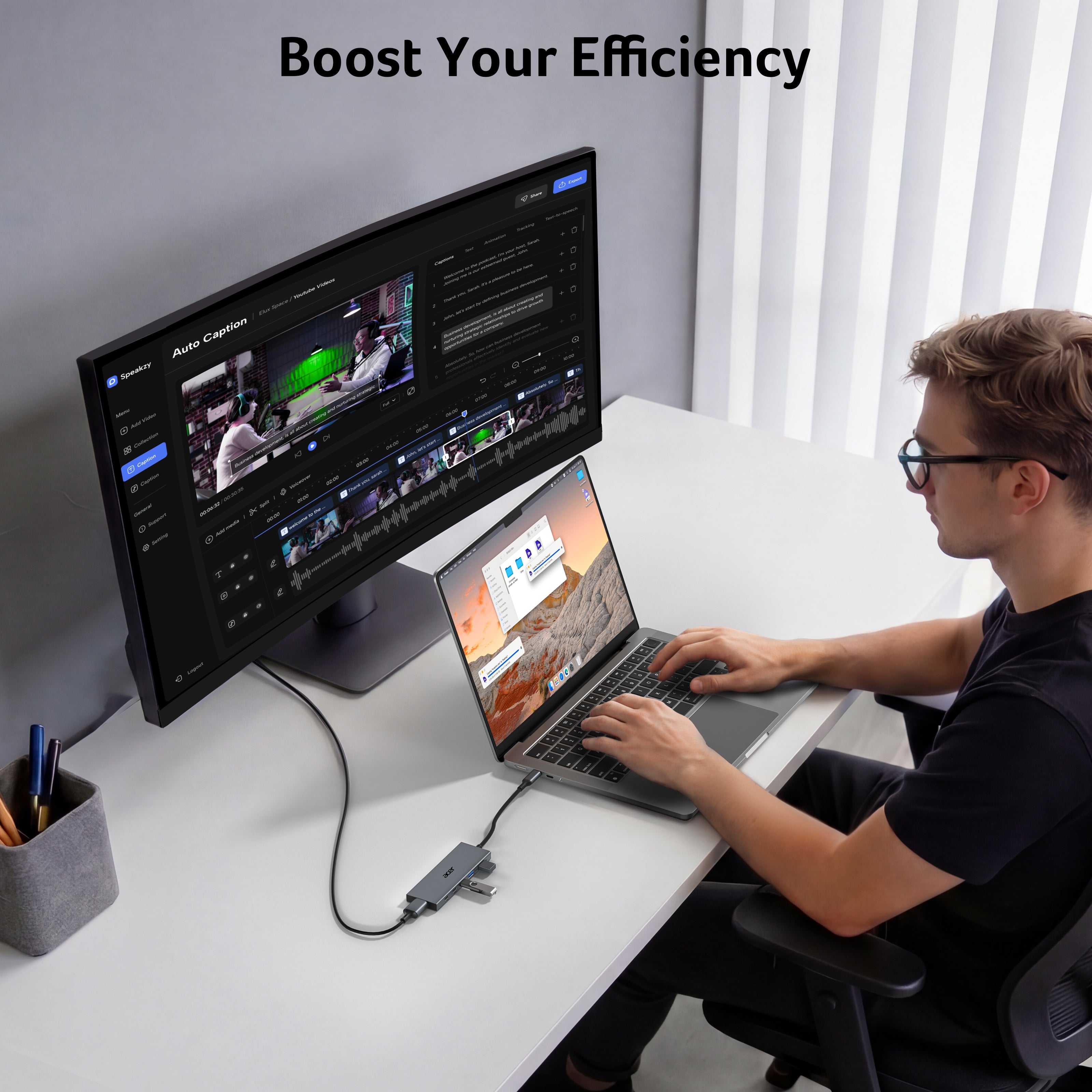 Acer 6-in-1 USB C Hub 10Gbps, USB C to HDMI Adapter 4K@60Hz
