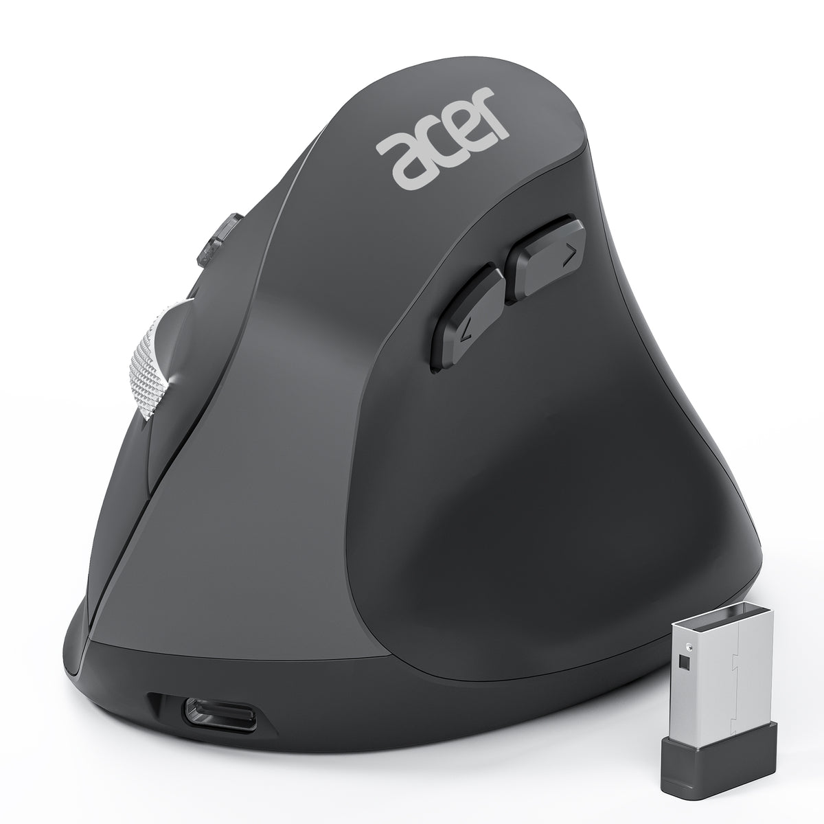 Acer Ergonomic Vertical Wireless Mouse | Rechargeable 2.4GHz Mouse for Small to Medium Hands