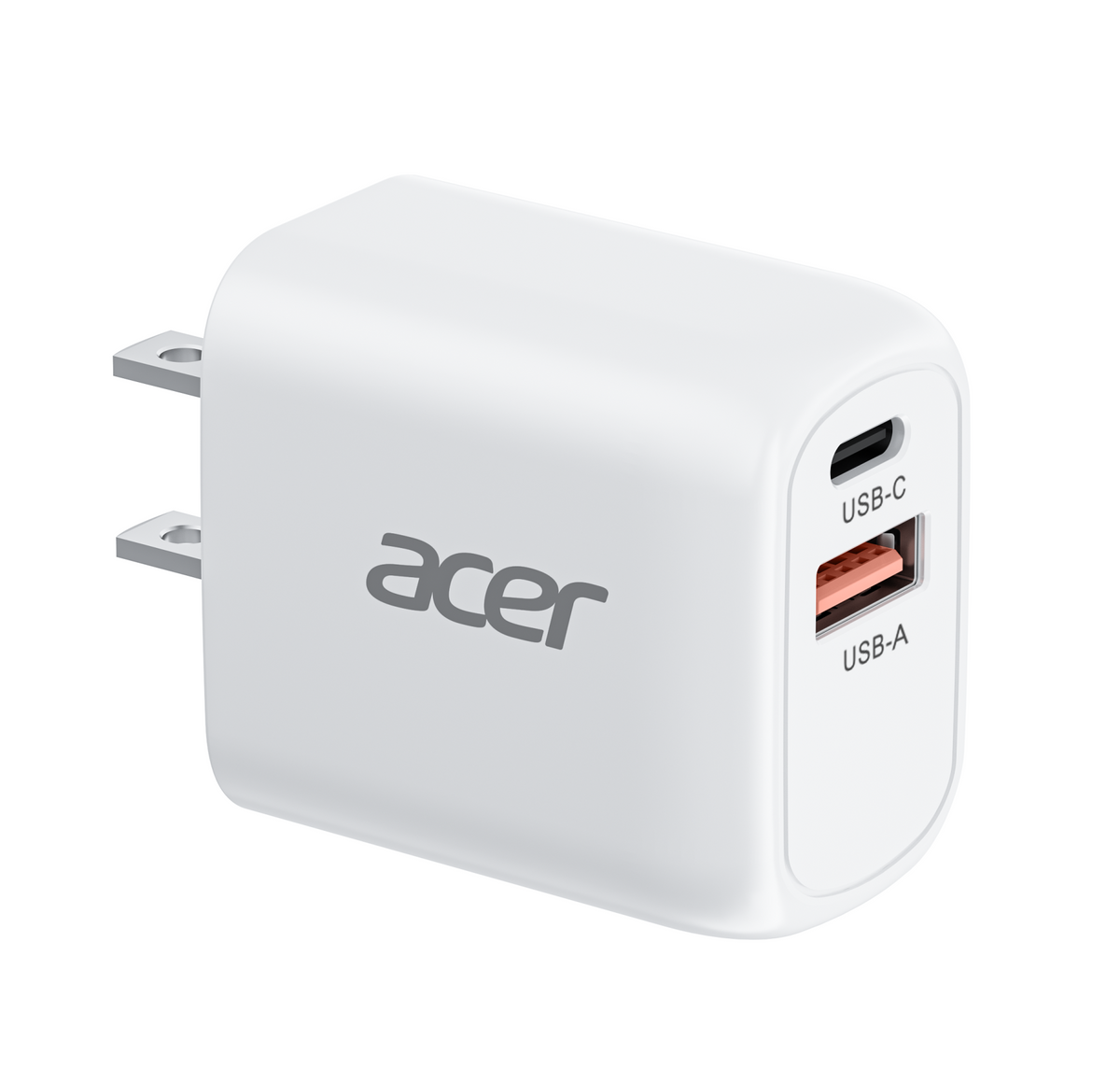 Acer 20W Dual-Port USB Charger | USB-C & USB-A Charging Cables