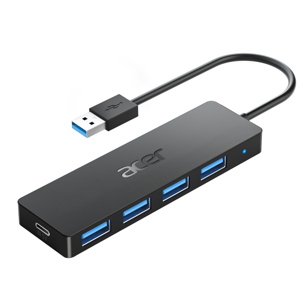 Acer 4-Port USB 3.0 Hub with USB-C Power Port | USB-A Expansion Hub
