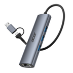 Acer USB 3.0 Ethernet Adapter 1Gbps | 3 USB Ports, Gigabit Network Hub