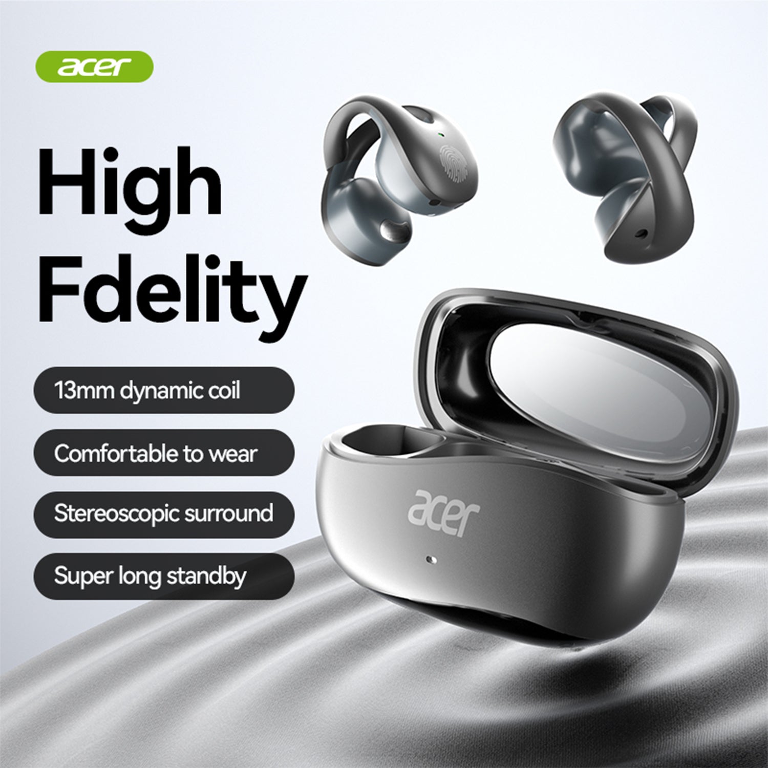 Acer OHR555 Wireless Earbuds 2025 New Clip On Ear Surround Sound High Fdelity Immersive Experience