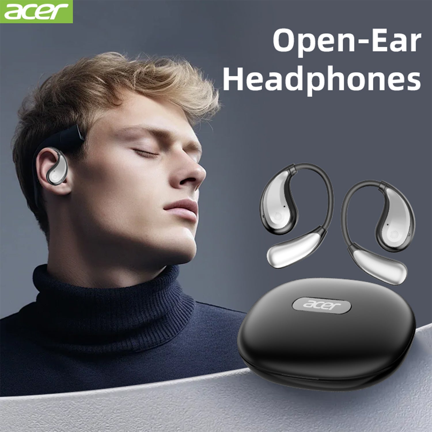 Acer OHR542 Wireless Earbuds 2025 New Clip On Ear Sports Running Long Life Open Sound Quality Surround Sound