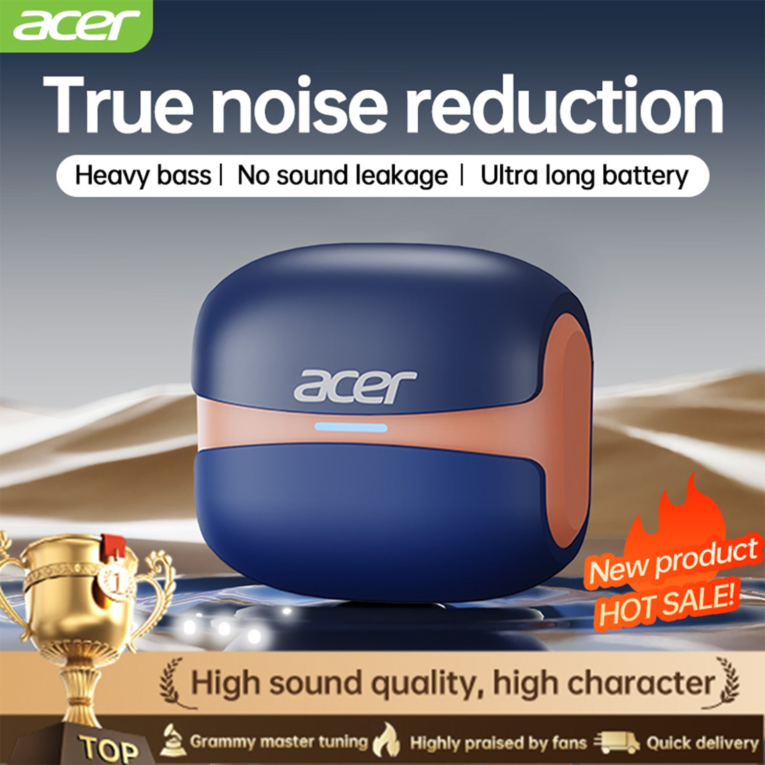 Acer OHR548 Wireless Earbuds HiFi Surround Sound Restore Natural Sound Ultra Long Battery
