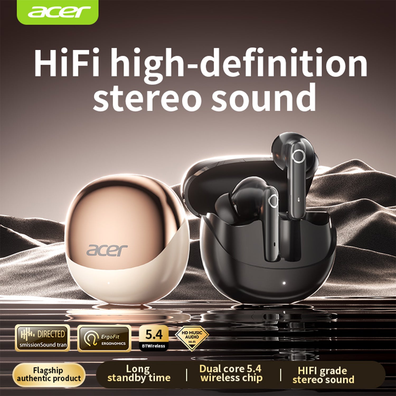 Acer OHR546 Wireless Earbuds HiFi High-definition Stereo Sound Comprehensive Compatibility