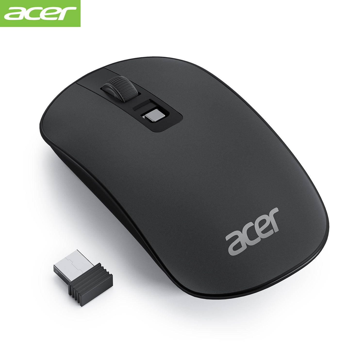 Acer Mouse OMR242 Acer Computer Mouse Wireless, 2.4G Slim USB Wireless Mice with USB Receiver, 800/1200/1600 Adjustable DPI Optical Laptop Mouse with 4 Buttons, Portable Mouse for Laptop, Desktop, PC