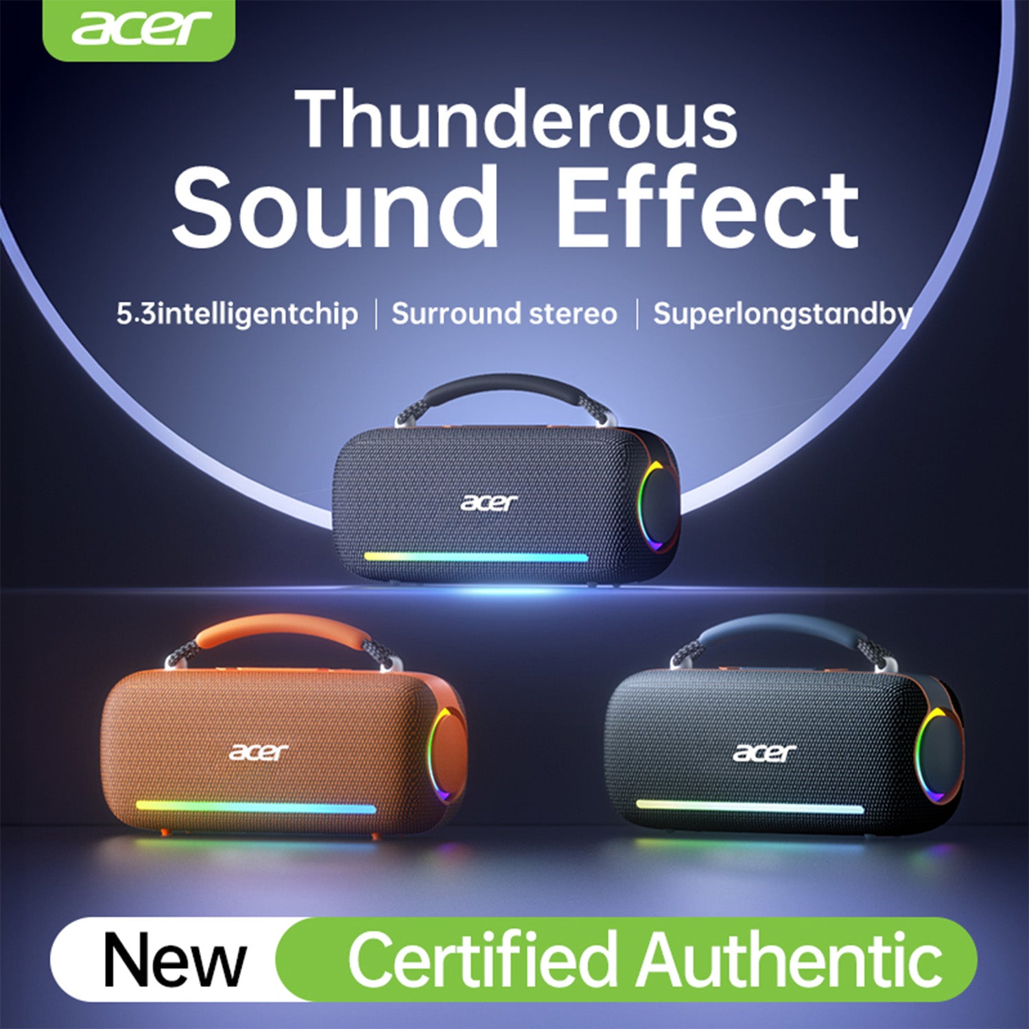 Acer OSK252 Wireless Speakers Audio Output Surround Stereo Multiple Flashing Modes